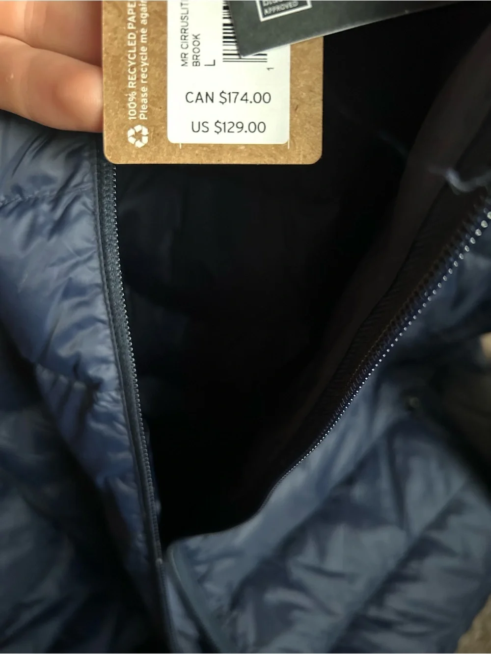 Eddie Bauer Men's Dark Navy Quilted Down Puffer Jacket